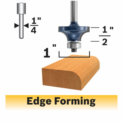 BOSCH 85294MC 1/4 In. x 1/2 In. Carbide-Tipped Roundover Router Bit VM Hardware