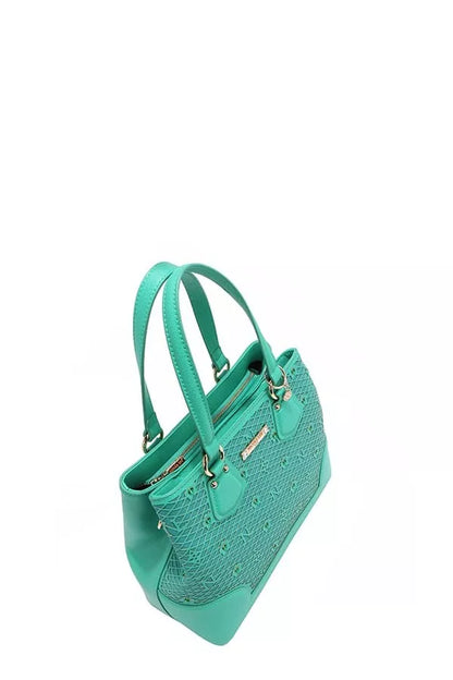 Nicole Lee USA Monogram Pattern Handbag with Rhinestones Decor New Era Fashion LLc