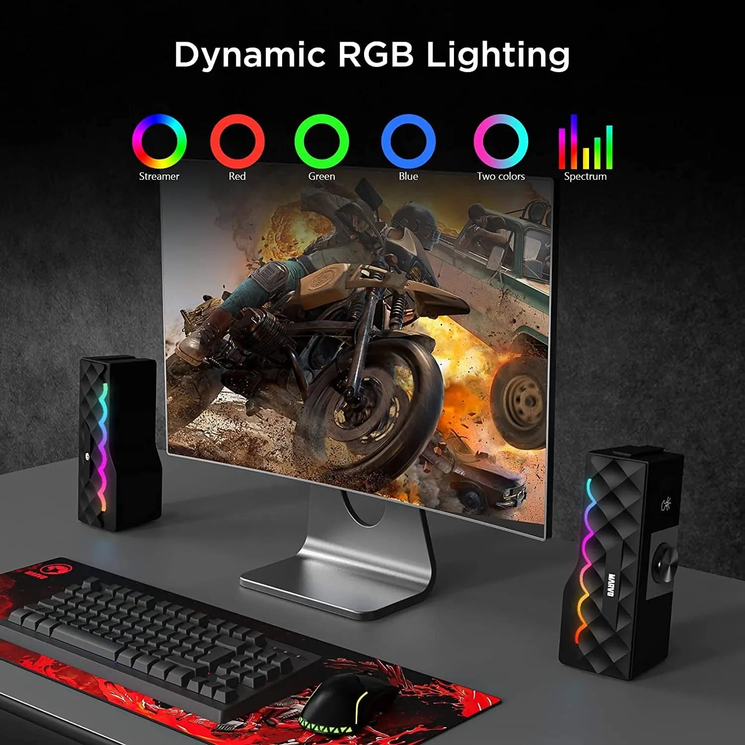 Elevate Your Audio Experience with the Marvo SG280 RGB PC Speakers - Wireless & Wired Connectivity, Touch Control, and Stunning Sound for Gaming, Movies, and Music
