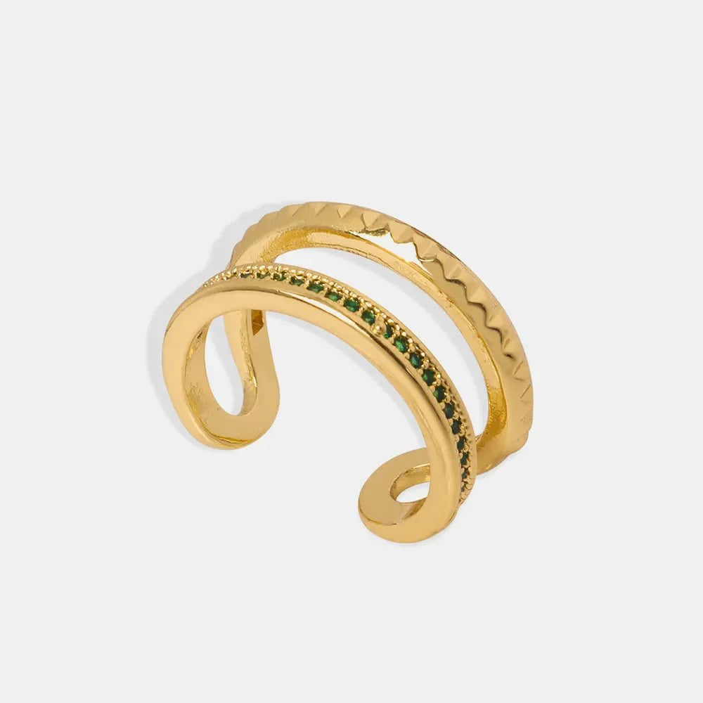 GlimmerFold Dual Band Ring Ivory Embers