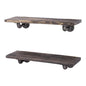 RESTORE Boulder Black 24 in. Shelves with L-Shaped Brackets PIPE DECOR