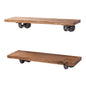 RESTORE Autumn Brown 24 in. Shelves with L-Shaped Brackets PIPE DECOR
