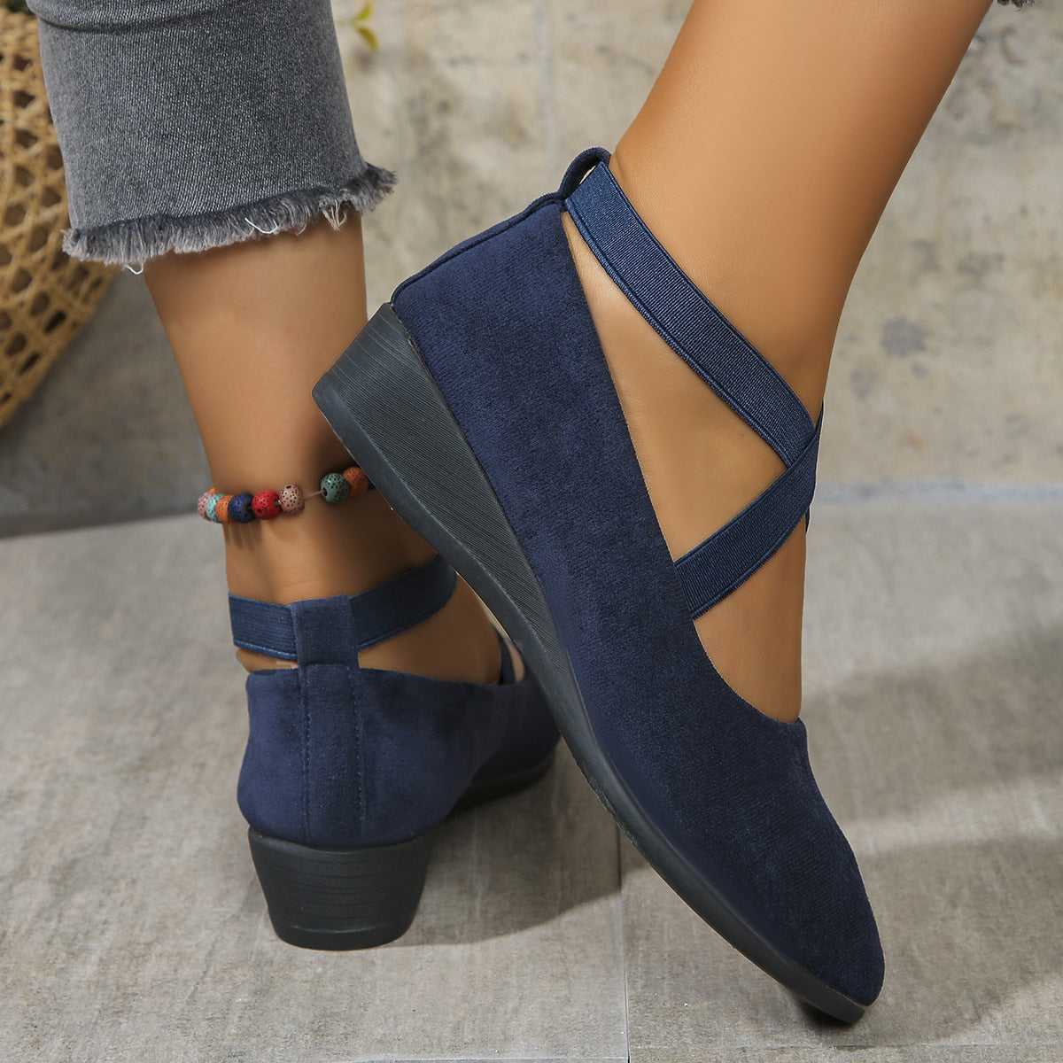 Elastic Band Platform Wedge Pumps – 6 Colors EU 35–43 FitiqueFit
