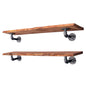 36” Sunset Cedar Live Edge Wood Shelf with L-Shaped Pipe Brackets (2-Pack) PIPE DECOR