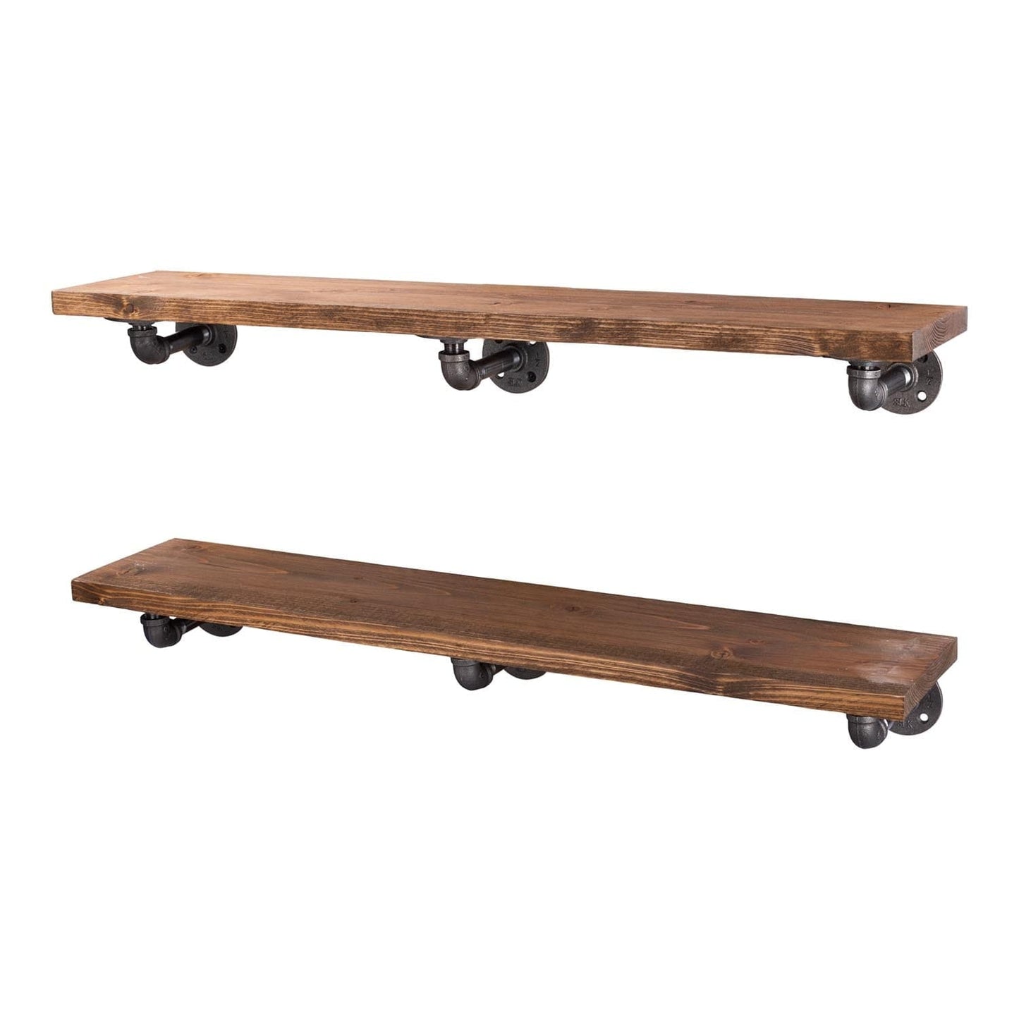 RESTORE Autumn Brown 36 in. Shelves with L-Shaped Brackets PIPE DECOR