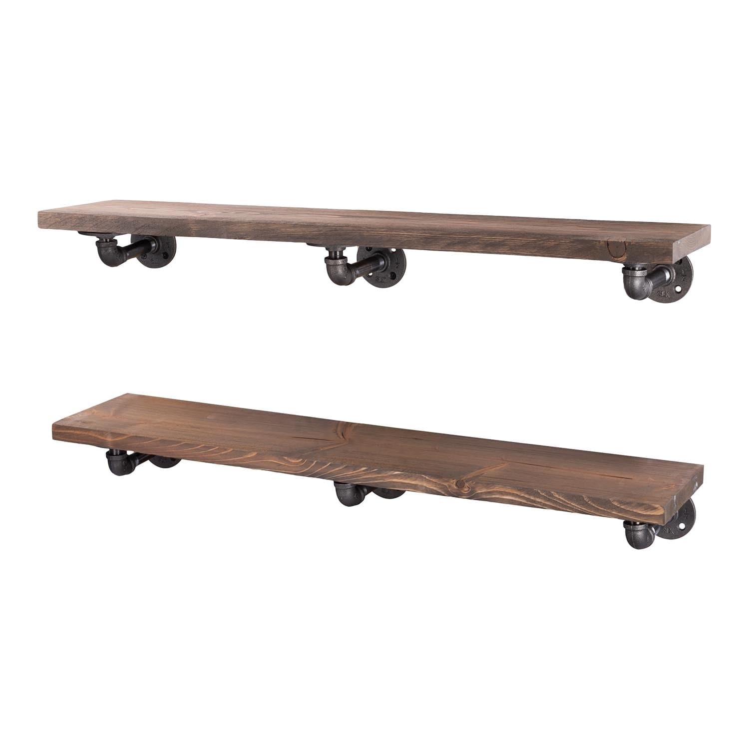 RESTORE Sunset Brown 36 in. Shelves with L-Shaped Brackets PIPE DECOR