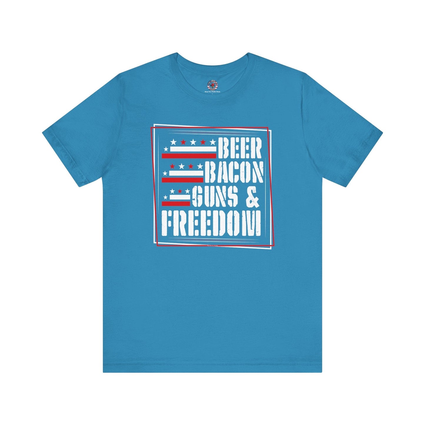 Beer Bacon Guns and Freedom T-Shirt The Devil's Pickle