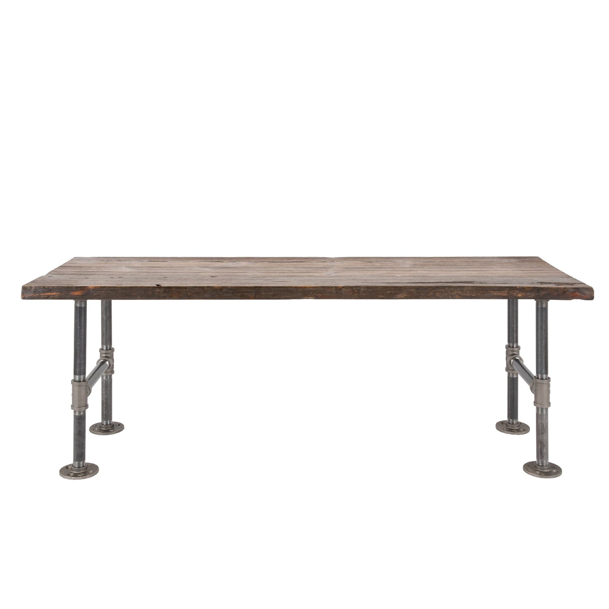 RESTORE Trail Brown Solid Live Edge Wood Accent Bench PIPE DECOR