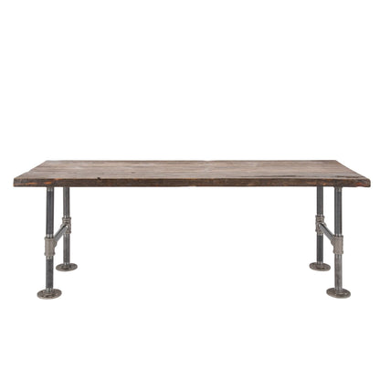RESTORE Trail Brown Solid Live Edge Wood Accent Bench PIPE DECOR