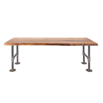 RESTORE Sunset Cedar Solid Live Edge Wood Accent Bench PIPE DECOR