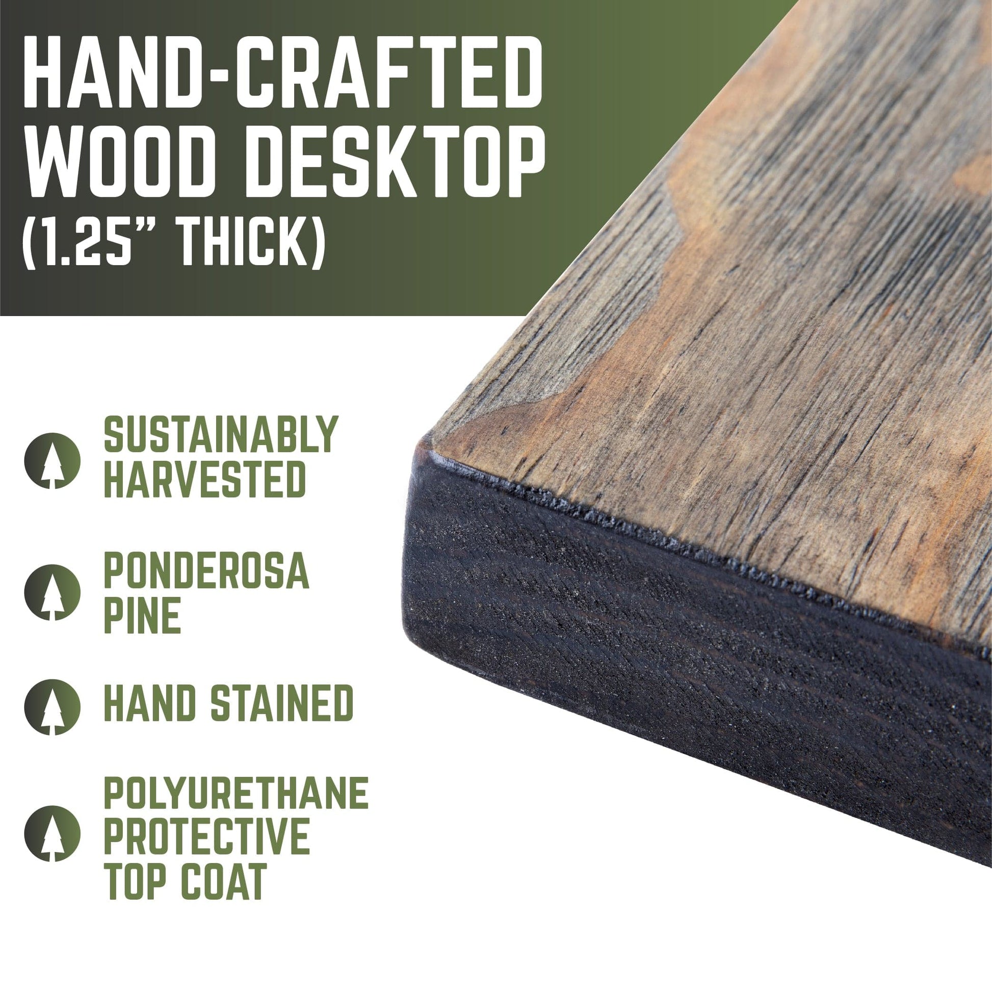 RESTORE Boulder Black Solid Wood Office Desk PIPE DECOR