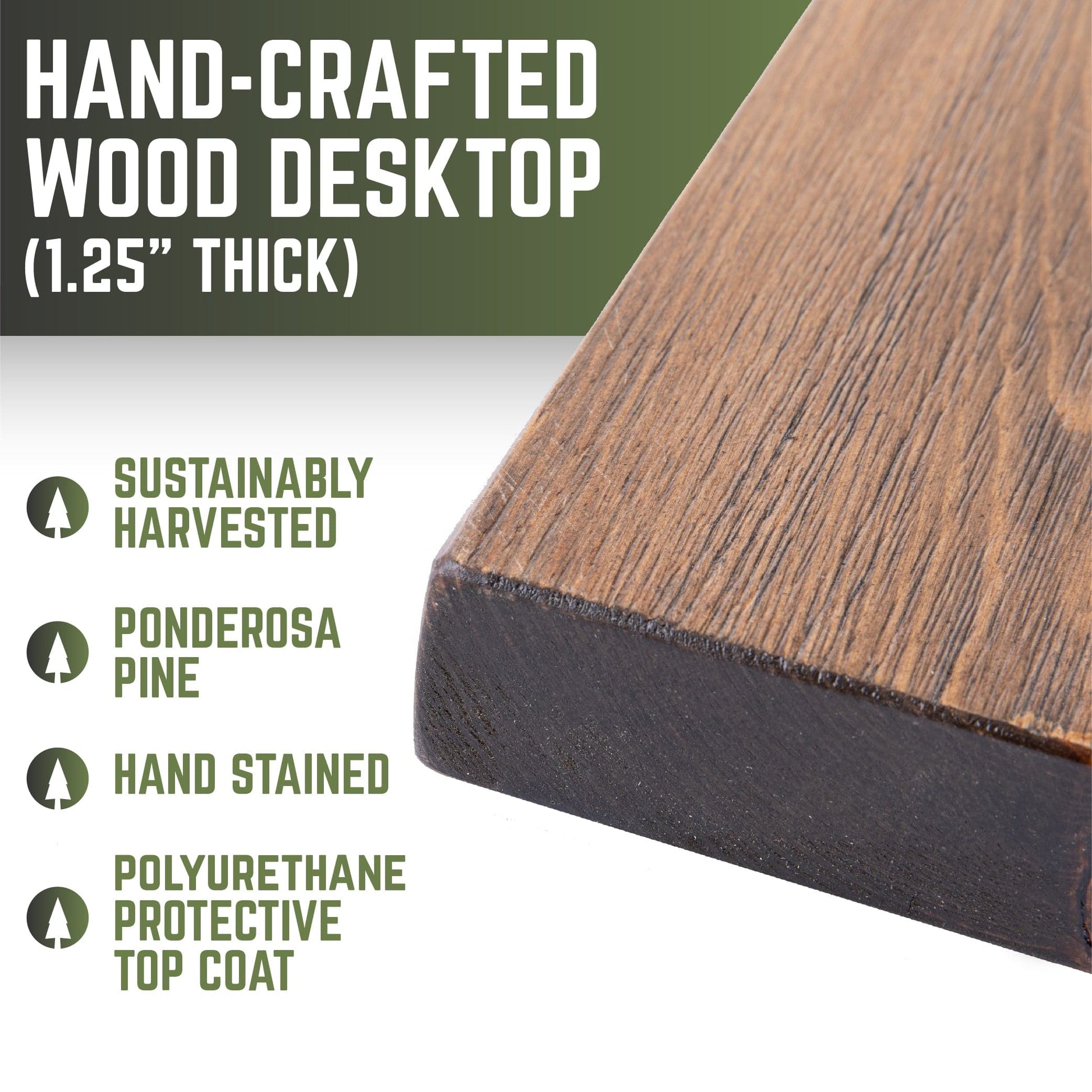 RESTORE Trail Brown Solid Wood Office Desk PIPE DECOR