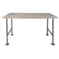 RESTORE Riverstone Grey Solid Wood Office Desk PIPE DECOR