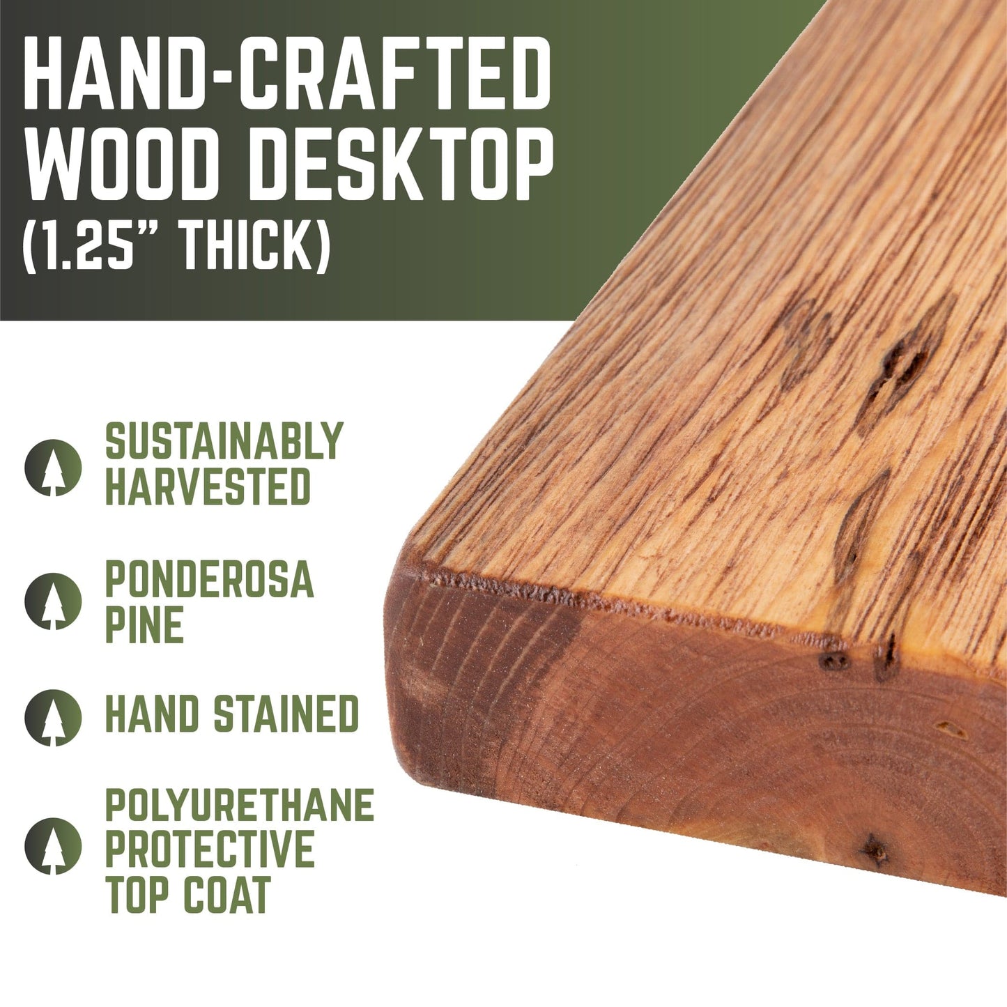 RESTORE Sunset Cedar Solid Wood Office Desk PIPE DECOR