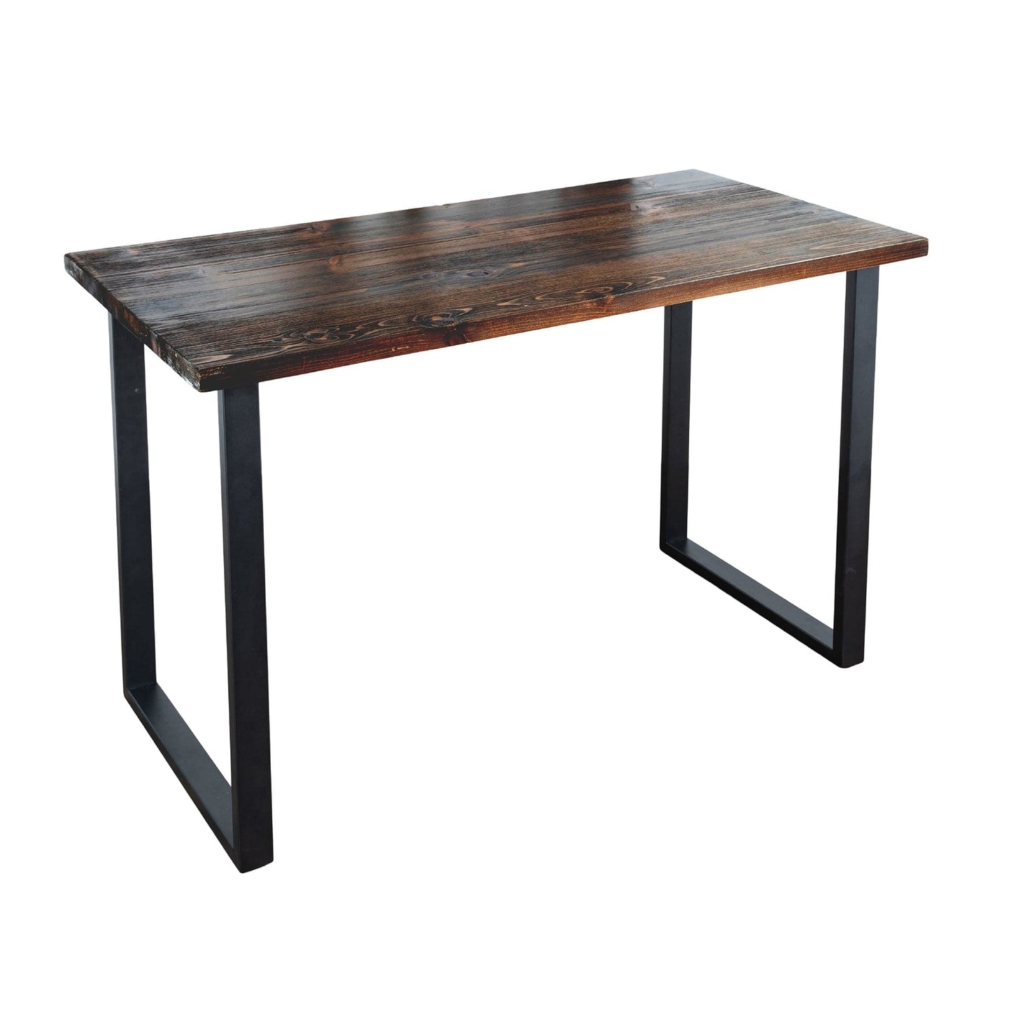 Skyline Boulder Black Solid Wood Desk with 28 in. Landscape Legs PIPE DECOR