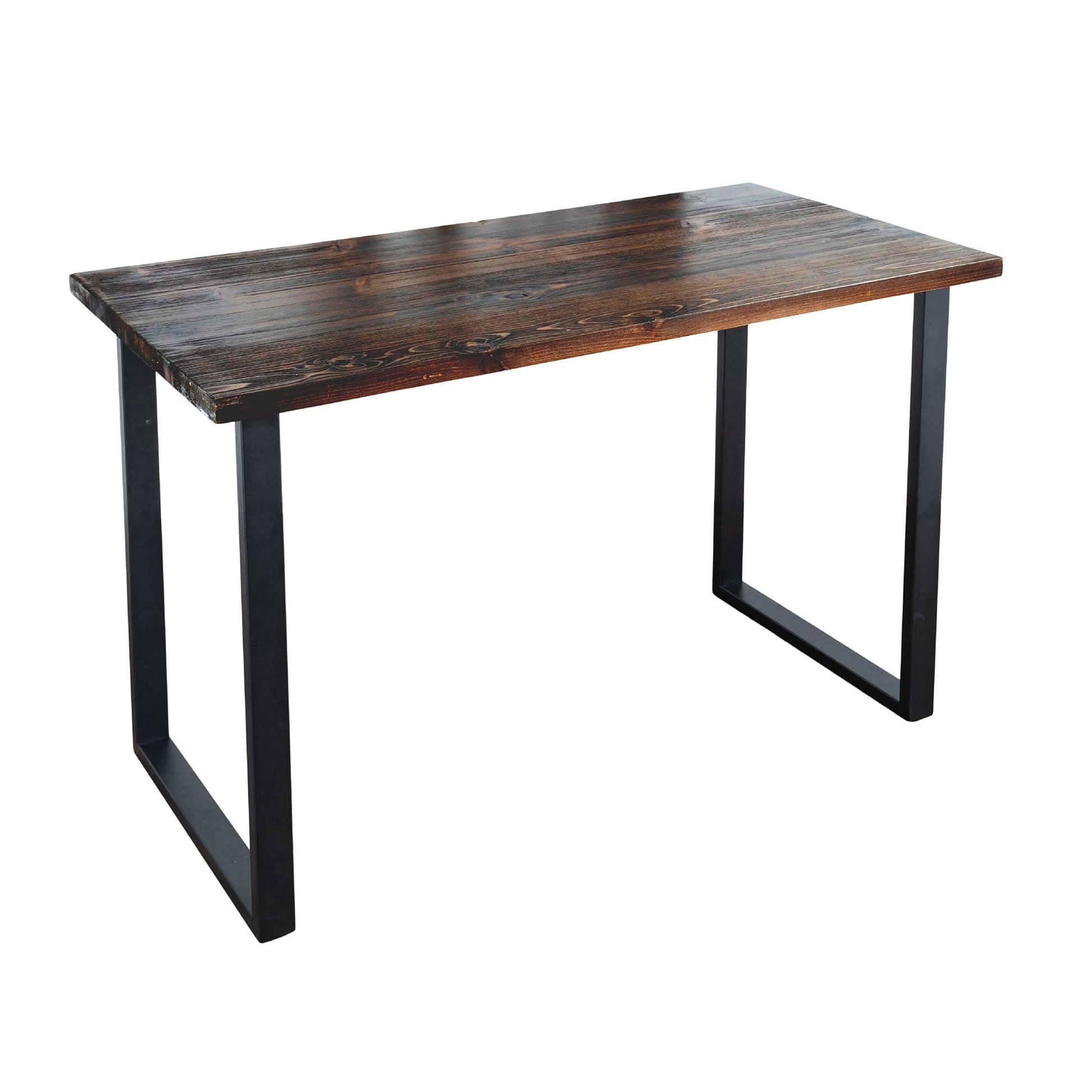 Skyline Boulder Black Solid Wood Desk with 28 in. Landscape Legs PIPE DECOR