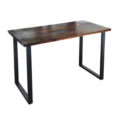 Skyline Boulder Black Solid Wood Desk with 28 in. Landscape Legs PIPE DECOR