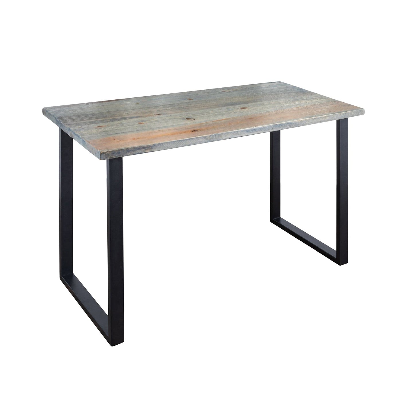 Skyline Riverstone Grey Solid Wood Desk with 28 in. Landscape Legs PIPE DECOR