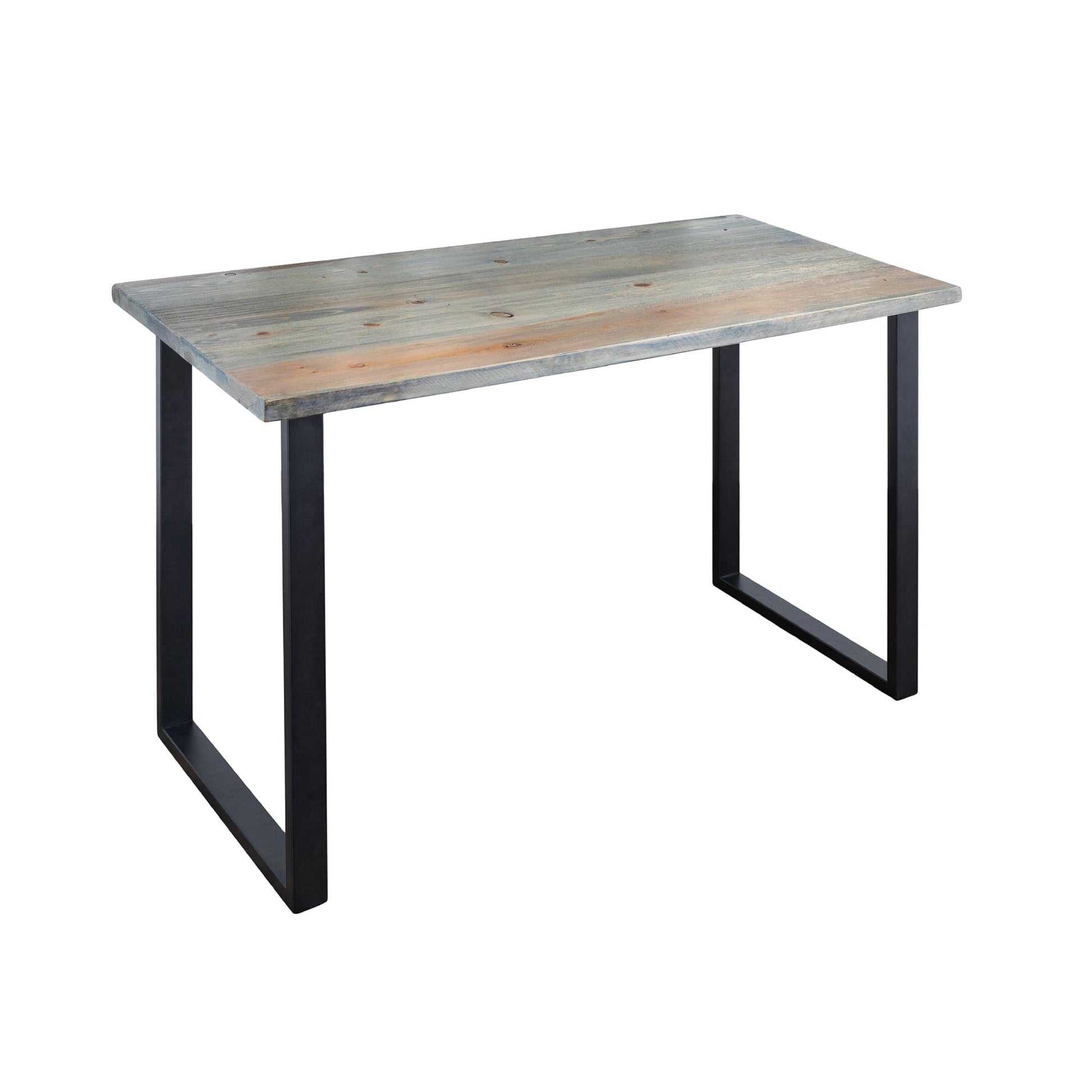 Skyline Riverstone Grey Solid Wood Desk with 28 in. Landscape Legs PIPE DECOR