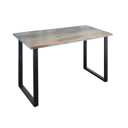 Skyline Riverstone Grey Solid Wood Desk with 28 in. Landscape Legs PIPE DECOR