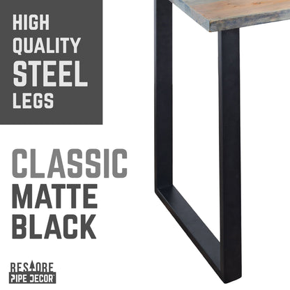 Skyline Riverstone Grey Solid Wood Desk with 28 in. Landscape Legs PIPE DECOR