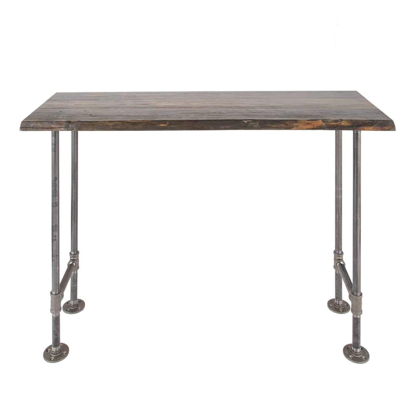 RESTORE Boulder Black Solid Live Edge Wood Console Table PIPE DECOR