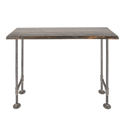 RESTORE Boulder Black Solid Live Edge Wood Console Table PIPE DECOR
