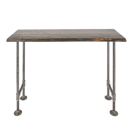 RESTORE Trail Brown Solid Live Edge Wood Console Table PIPE DECOR