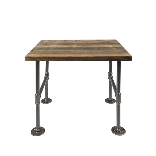 RESTORE Boulder Black Solid Wood End Table PIPE DECOR