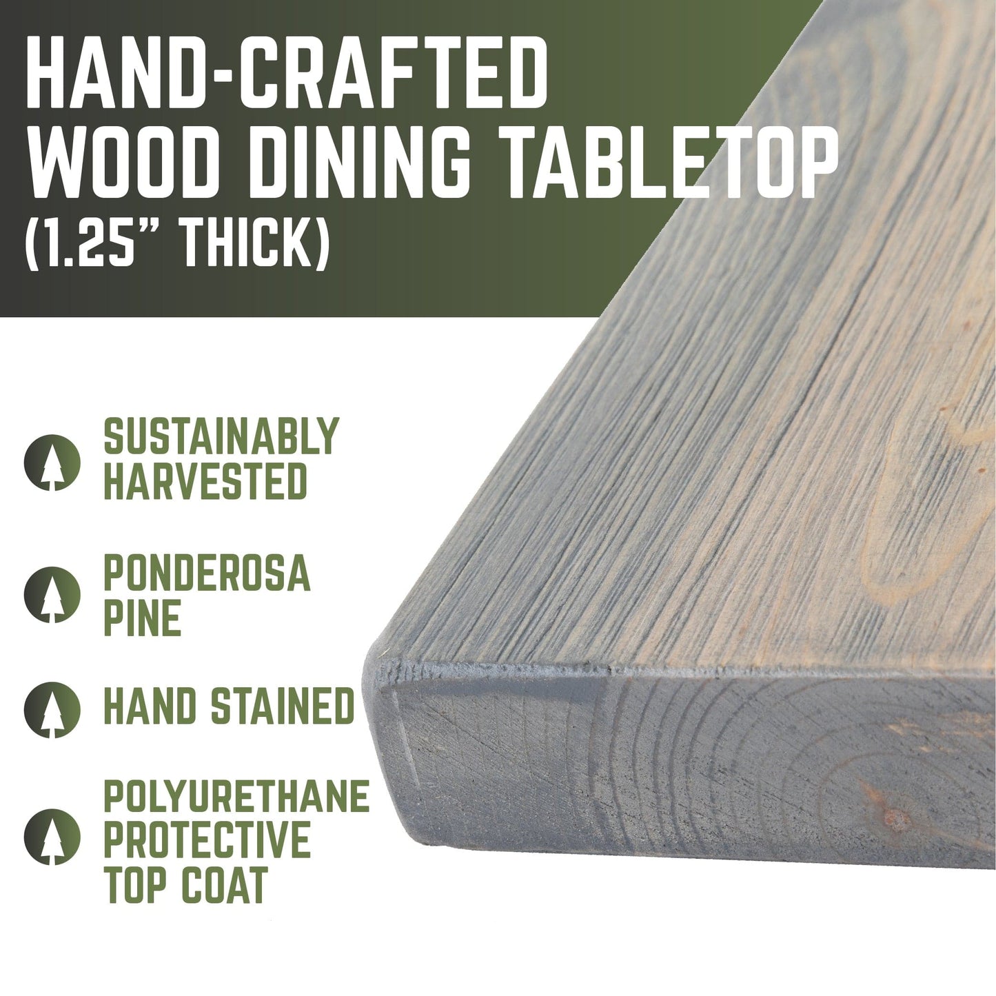 RESTORE Riverstone Grey Solid Wood Dining Table PIPE DECOR