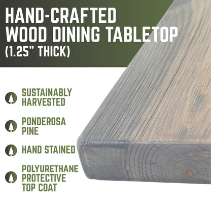 RESTORE Riverstone Grey Solid Wood Dining Table PIPE DECOR