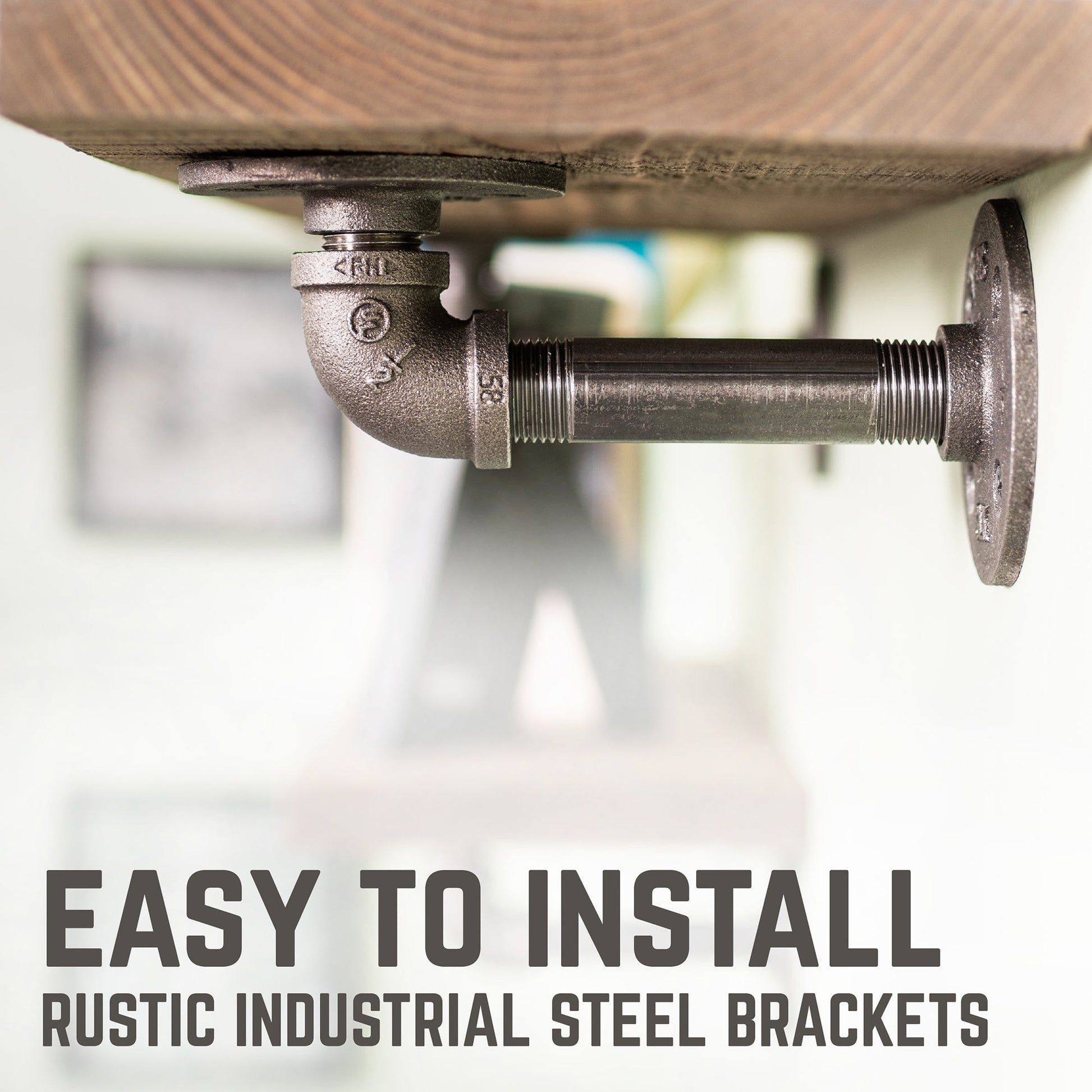 RESTORE Sunset Brown 36 in. Shelves with L-Shaped Brackets PIPE DECOR