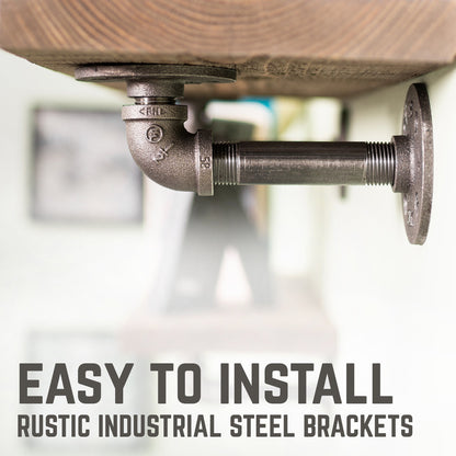 RESTORE Sunset Brown 36 in. Shelves with L-Shaped Brackets PIPE DECOR