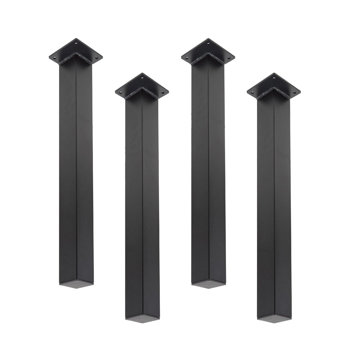 28 in. Skyline Matte Black Square Metal High-Rise Dining or Desk Table Legs - 4 Pack PIPE DECOR