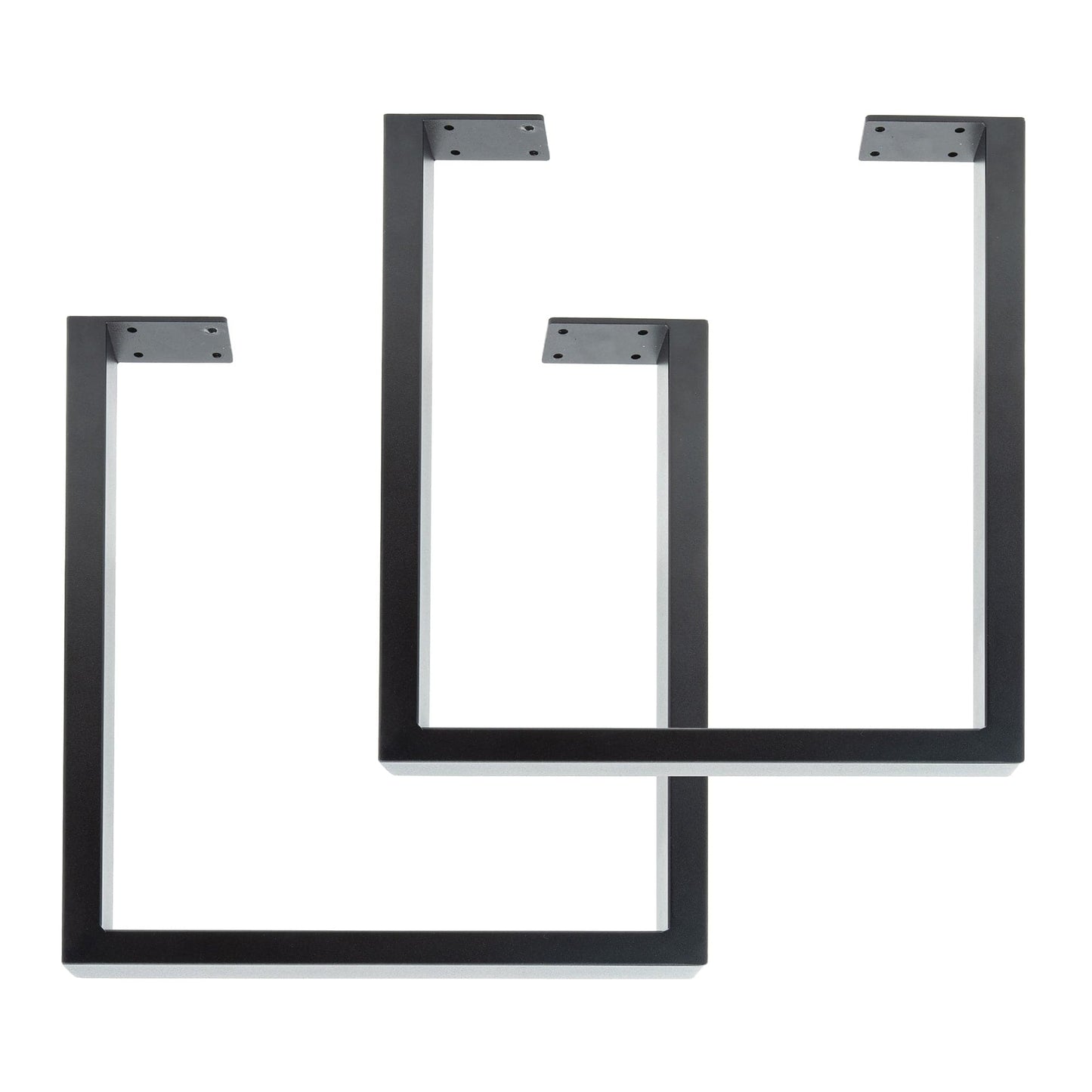 28 in. Skyline Matte Black Square Metal Landscape Dining or Desk Table Legs - 2 Pack PIPE DECOR