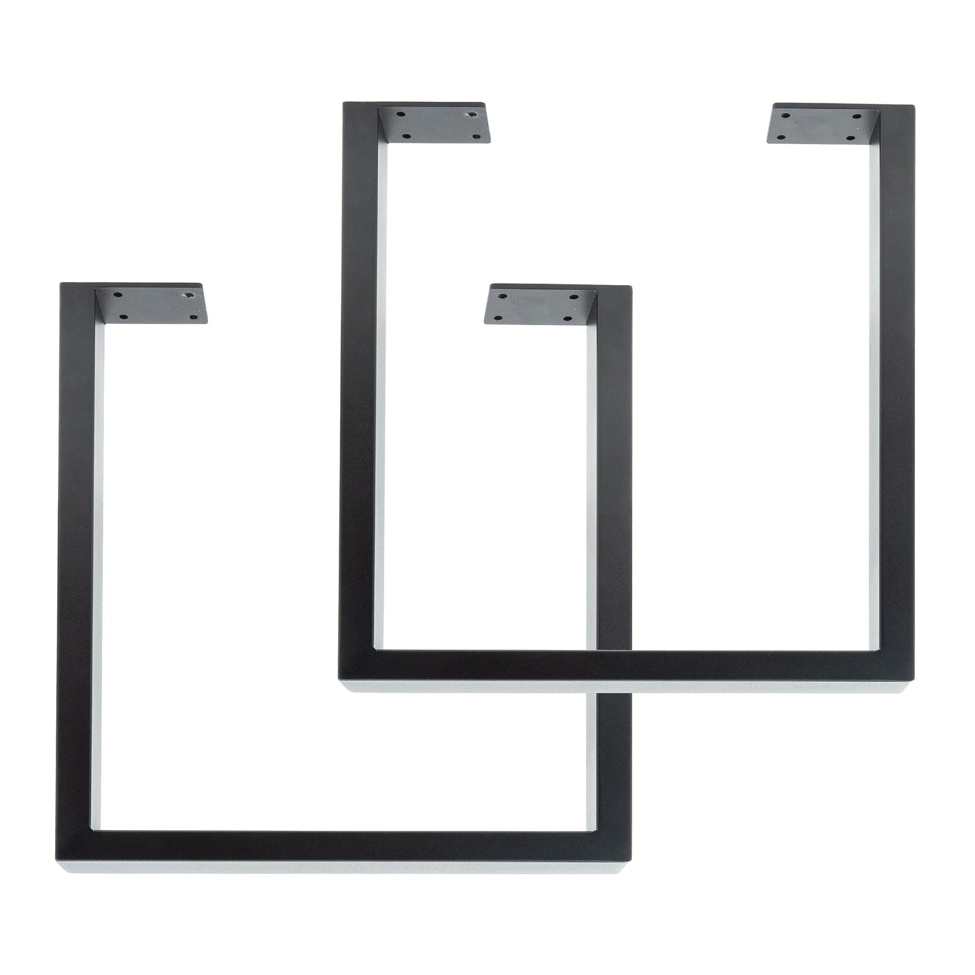28 in. Skyline Matte Black Square Metal Landscape Dining or Desk Table Legs - 2 Pack PIPE DECOR