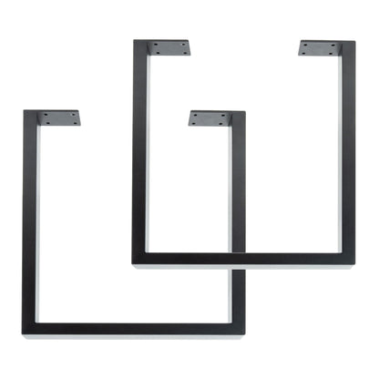 28 in. Skyline Matte Black Square Metal Landscape Dining or Desk Table Legs - 2 Pack PIPE DECOR