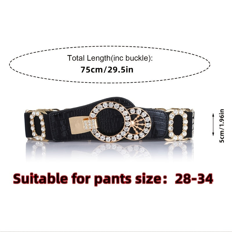 Women's Waist Belt Stretch Belt Women's Loose Elastic Belt Rhinestone Belt For Women NovaCart