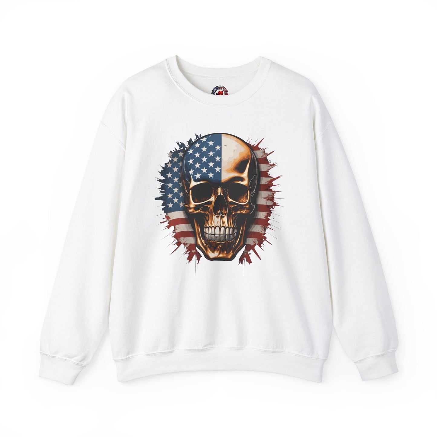 American Flag Skull Crewneck Sweatshirt