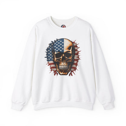 American Flag Skull Crewneck Sweatshirt
