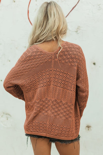 Solid Hollow Knit Open-Front Cardigan Shop Style & More | Fresh Looks, Everyday Deals & Free Shipping