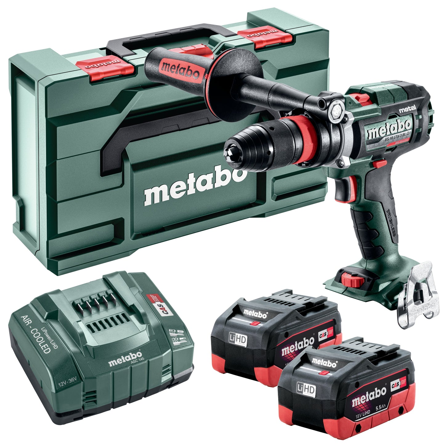 Metabo 603180620 Metabo BS 18 LTX-3 BL Q I METAL 5.5 Kit MB 18V Brushless Cordless 3-Speed Drill/Driver VM Hardware