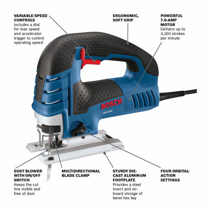 BOSCH JS470E 7.0 Amp Top-Handle Jig Saw VM Hardware