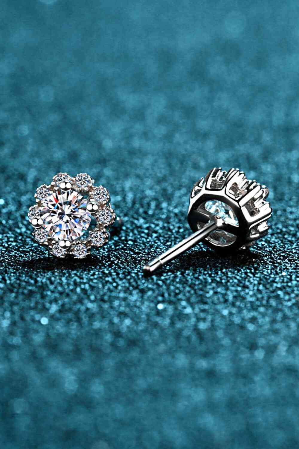 Moissanite Jewelry Floral-Shaped Stud Earrings – Sparkling 1 Carat Design See size chart under “more details” The Fashion Celestial