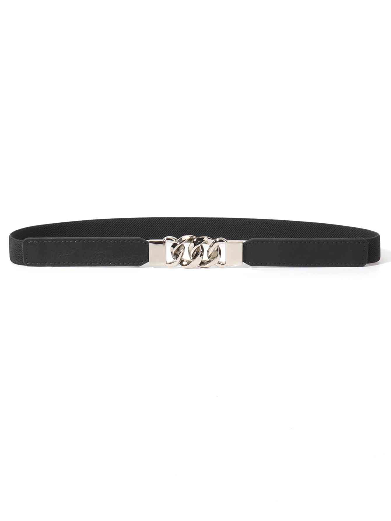 ElegantStyle Zinc Alloy Buckle Elastic PU Belt – Versatile and Stylish Accessory See size chart under “more details” The Fashion Celestial