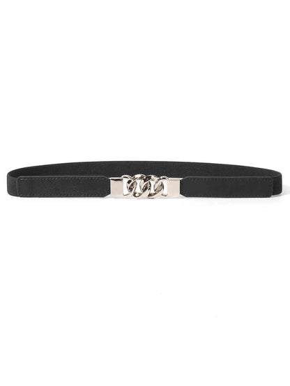 ElegantStyle Zinc Alloy Buckle Elastic PU Belt – Versatile and Stylish Accessory See size chart under “more details” The Fashion Celestial