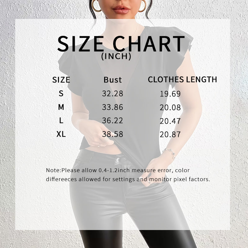 Women’s Summer Ruffle Mesh Panel Top – Short Sleeve Slim Fit Casual Tee Blouse FitiqueFit