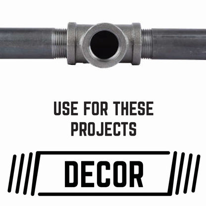 1/2 in. Black Square Cap PIPE DECOR