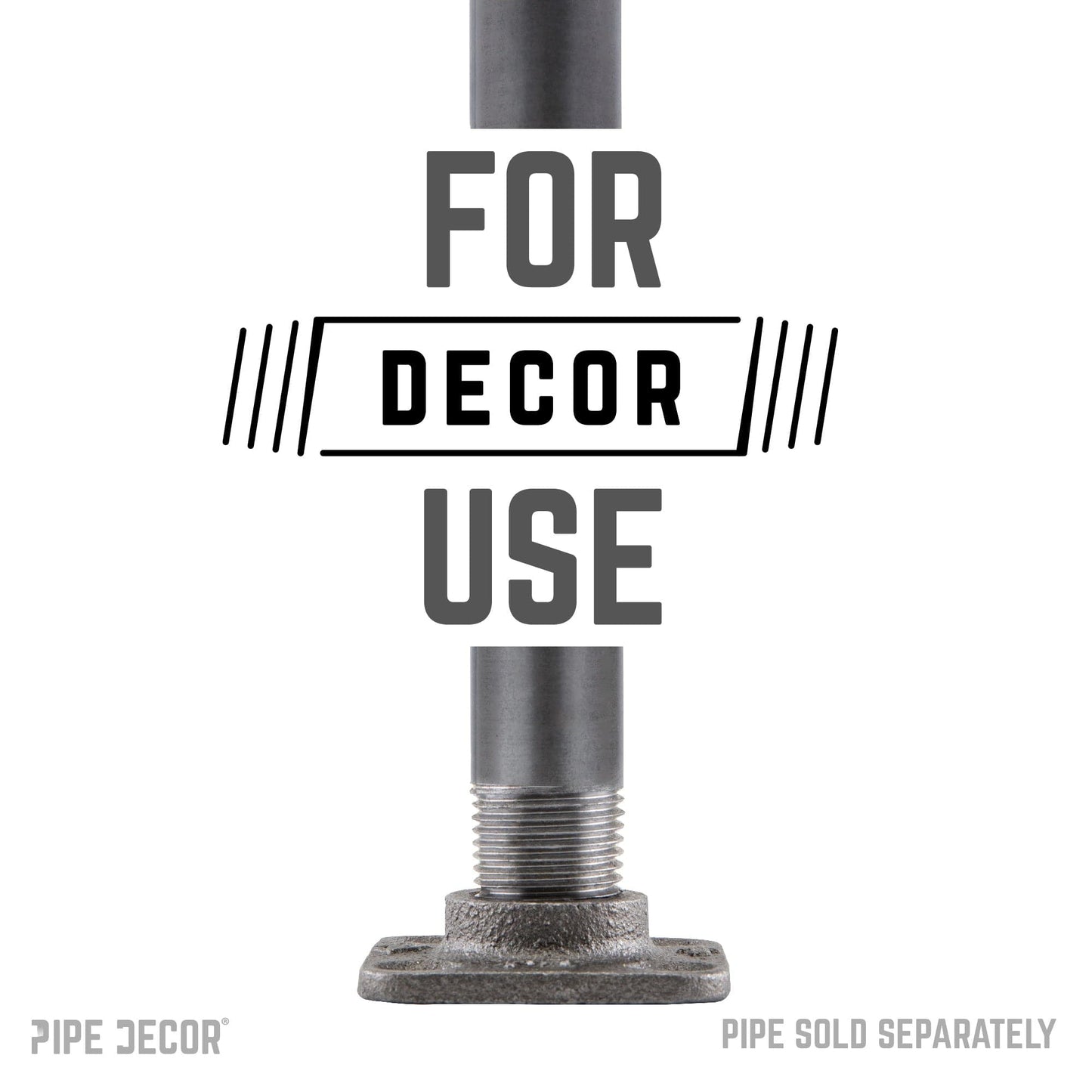 1/2 in. Black Micro Mini Square Flange (8-Pack) PIPE DECOR