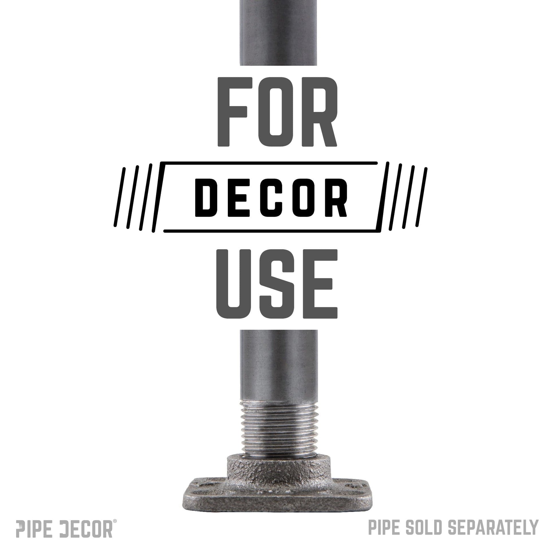 1/2 in. Black Micro Mini Square Flange (8-Pack) PIPE DECOR